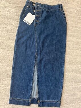 A.L.C. ALIGNE Indigo Straight-Leg Jeans with Front Slit